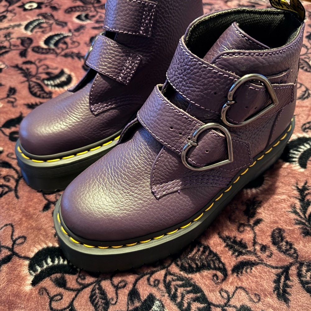Dr. Martens Purple Leather Boots